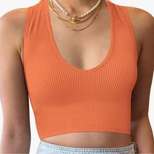 Orange vneck tanktop